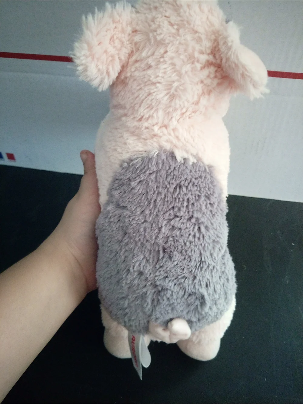 Aurora Plush Pink and Gray Pig Stuffed Animal - Soft Small Pet Toy